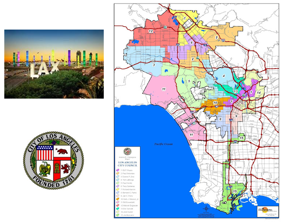 ロサンゼルス不動産の水先案内人　ちのね美由紀　ロサンジェルス市の地図